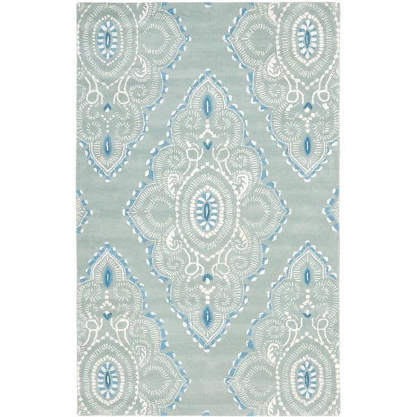 SAFAVIEH Wyndham Blue/Ivory 5 ft. x 8 ft. Floral Area Rug