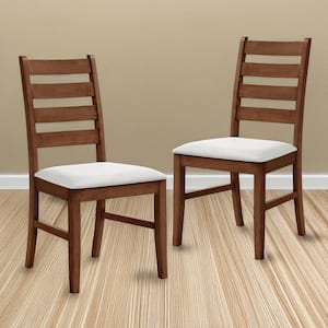 New Classic Furniture Pascal Walnut Side Chair Ladderback Dining (Set of 2)