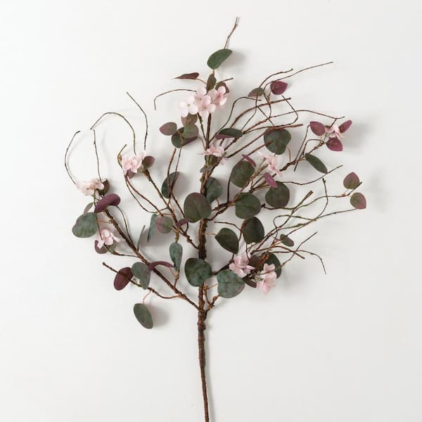 35 in. Pink Indoor Artificial Silk Wild Flower Spray