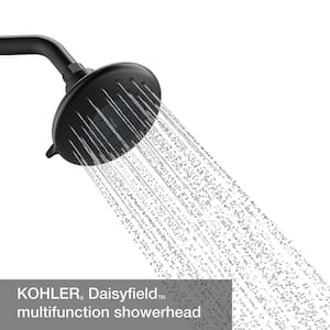 Daisyfield 6-Spray Patterns 1.75 GPM 4.9375 in. Wall Mount Fixed Shower Head in Matte Black