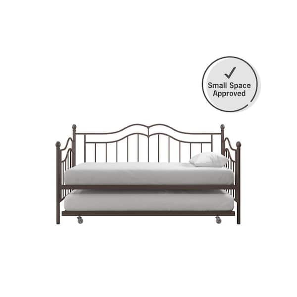 Tatiana Metal Daybed and Trundle, Bronze 42.25 in W