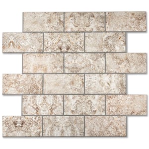 Stone Brown 12 in. x 12 in. PVC Peel and Stick Tile Backsplash (5 sq. ft./5 Sheets)
