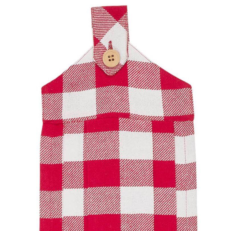Red and White Buffalo Check Cotton Kitchen Towel Set of 3