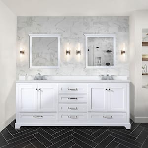 Dukes 80 in. W x 22 in. D White Double Bath Vanity and Cultured Marble Top