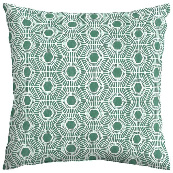 Hampton Bay 18 x 18 Malibu Geo Outdoor Square Throw Pillow