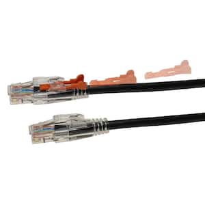 10 ft. Lockable Cat6 Patented Net-Lock Patch Cable with 2 Orange Secure Key Inserts and Snagless, Black