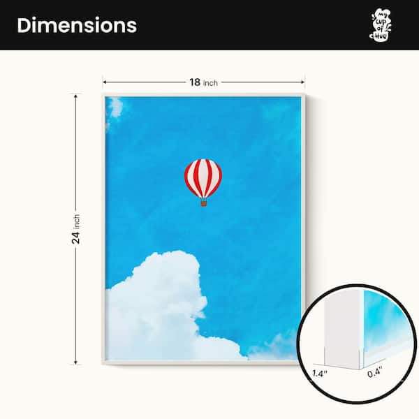 1 Piece Framed Hot Air Balloon Canvas Wall Art Sky Cloud Landscape Wall Decor Decorative Canvas Print 24 in. x 18 in.