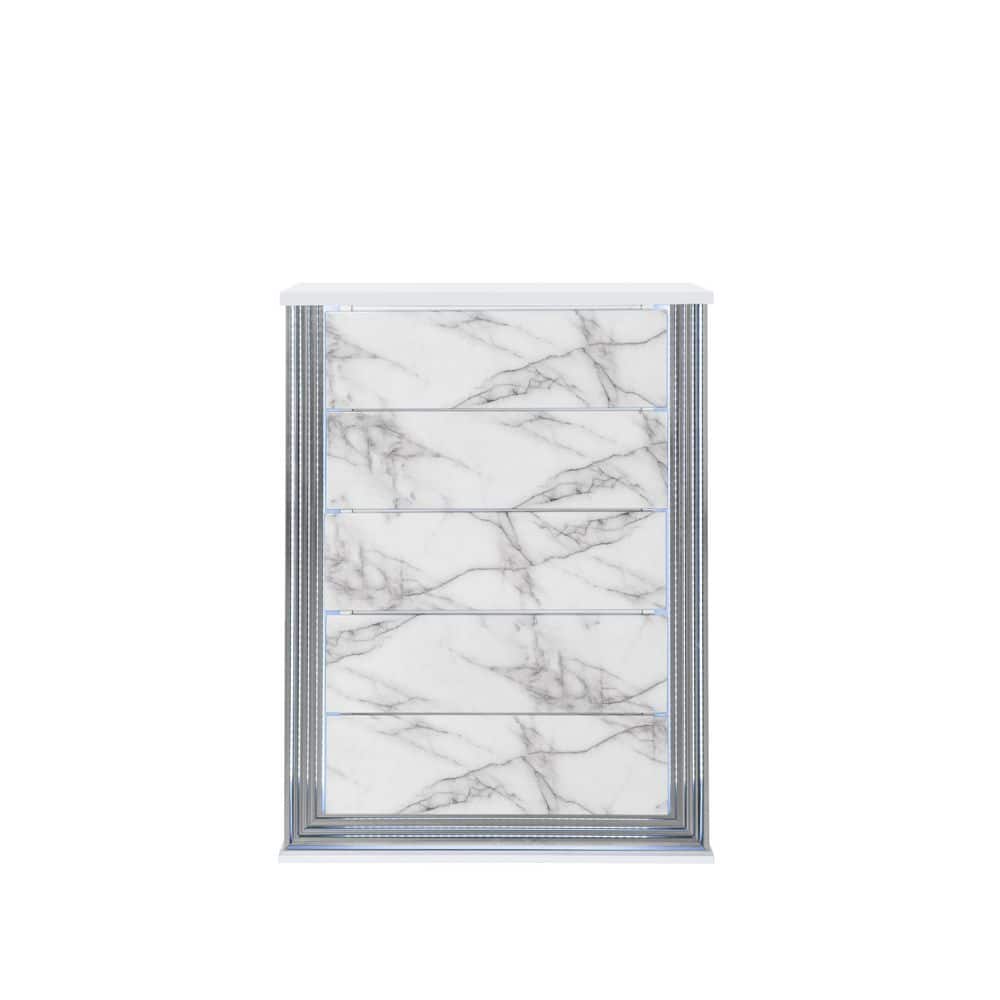 Silver, White 5 drawer 48.98 in. Dresser with Mirror price history on PriceWatchPro