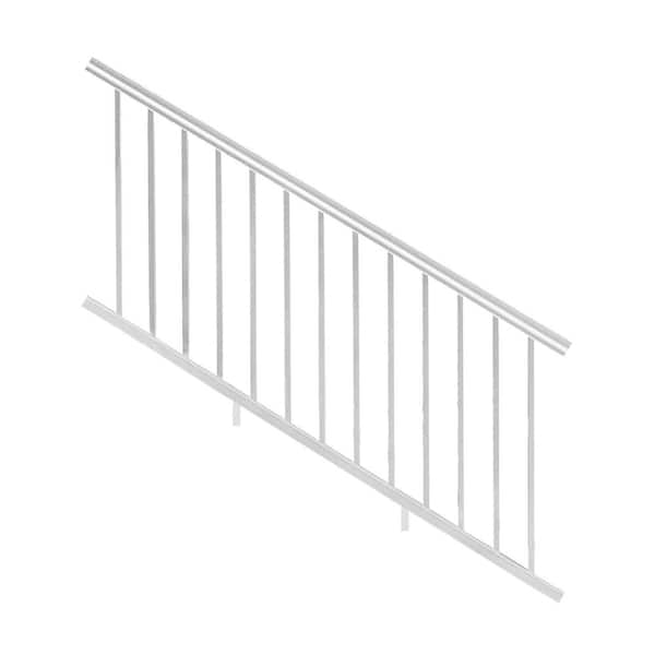 NewTechWood Allure 96 in. x 36 in. White Aluminum Preassembled Stair Railing Kit