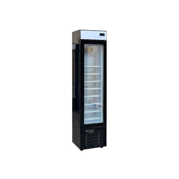 16.5 in. 3.7 cu. ft. Manual Defrost Upright Freezer Glass Door Commercial Reach in Black