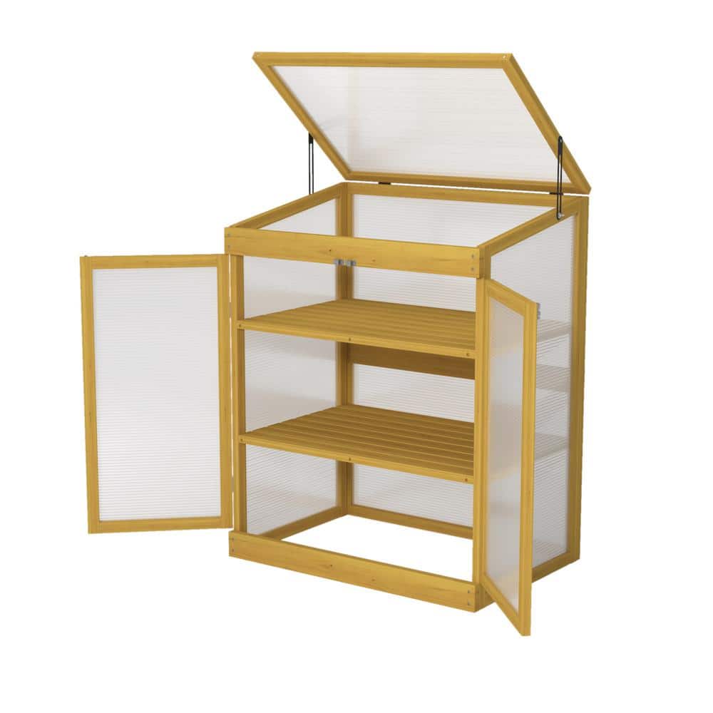 29.53 in. W x 20 in. D x 37.8 in. H Mini Greenhouse with 2-Tier Shelving, W