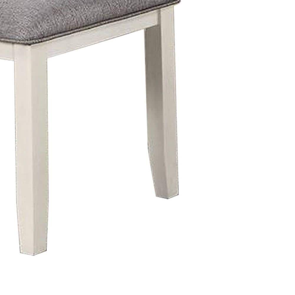 Lexi 24" Gray White Microfiber Upholstered Side Chair