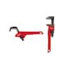 Milwaukee 12 in. Steel Offset Hex Pipe Wrench and 12 in. Smooth Jaw ...