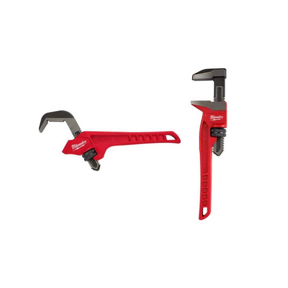 Milwaukee 12 in. Steel Offset Hex Pipe Wrench and 12 in. Smooth