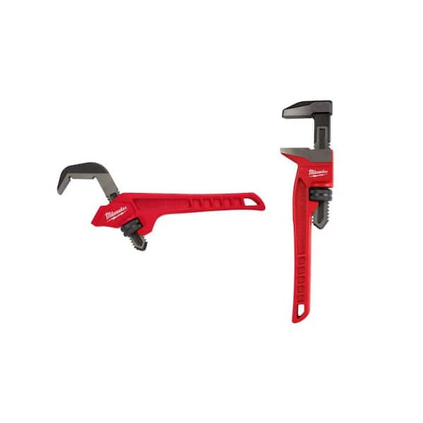 Milwaukee 12 in. Steel Offset Hex Pipe Wrench and 12 in. Smooth Jaw Pipe Wrench