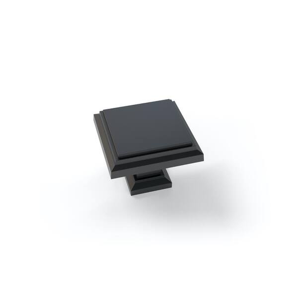 NewAge Products Home Kitchen 1.26 in. Matt Black Traditional Square Cabinet Knob