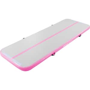 Gymnastics Air Mat 4 in. Thickness Inflatable Gymnastics Tumbling Mat with Electric Pump, 10 ft, Pink