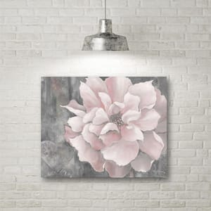 16 in. x 20 in. "Pink and Gray Magnolia" Canvas Wall Art