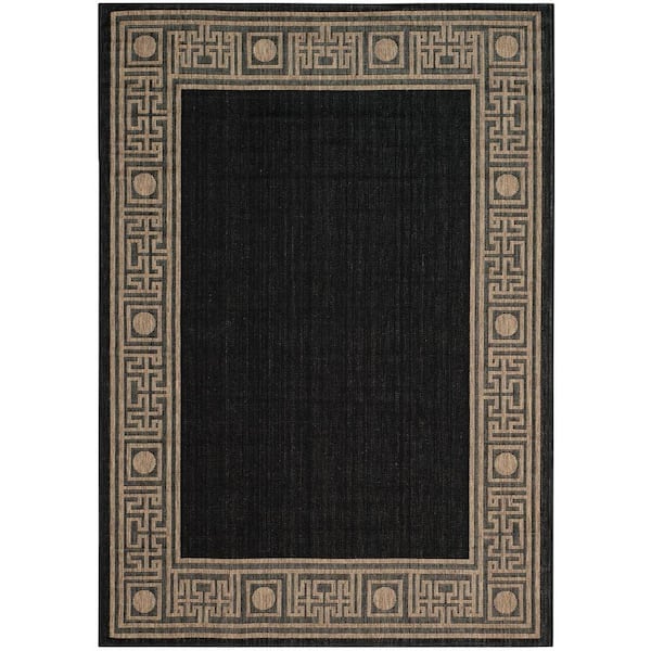 SAFAVIEH Courtyard Black/Coffee 7 ft. x 10 ft. Indoor/Outdoor Area Rug