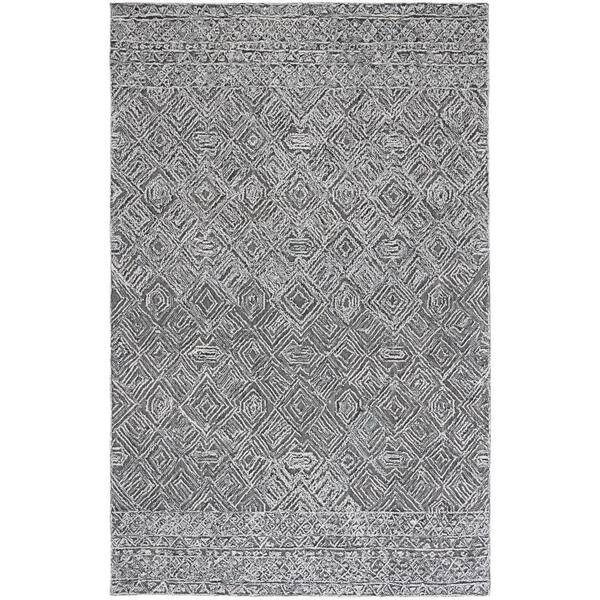 SAFAVIEH Textual Black/Ivory 4 ft. x 6 ft. Abstract Border Area Rug