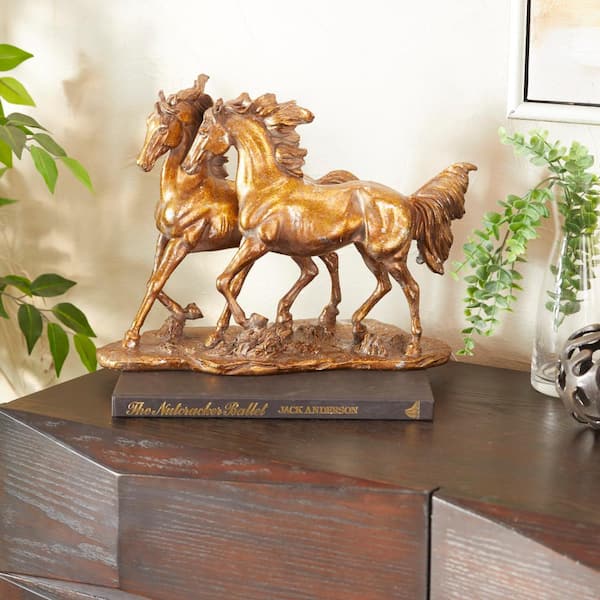 Litton Lane 6 in. x 11 in. Bronze Polystone Horse Sculpture