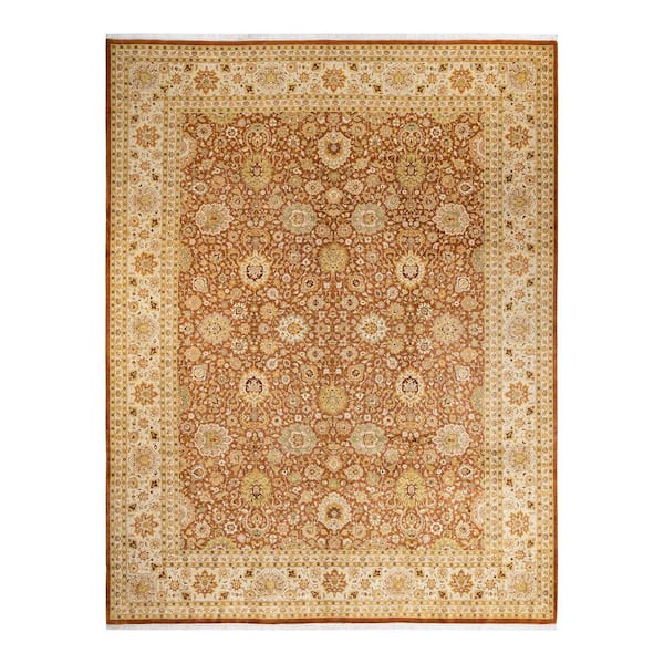 Mogul Brown 10 ft. x 14 ft. Oriental Wool Indoor Area Rug