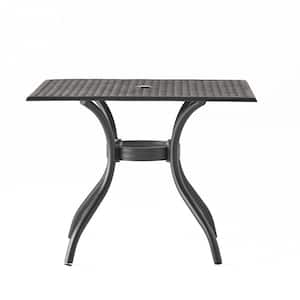 Outdoor Aluminum Dining Table with Umbrella Hole