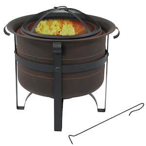 23 in. Steel Cauldron Smokeless Fire Pit with Spark Screen