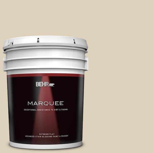 BEHR MARQUEE 5 gal. #BWC-26 Stucco Tan Flat Exterior Paint & Primer
