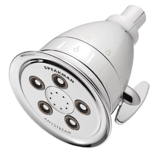 3-Spray 4.2 in. Single Wall Mount Fixed Adjustable Shower Head in Polished Chrome