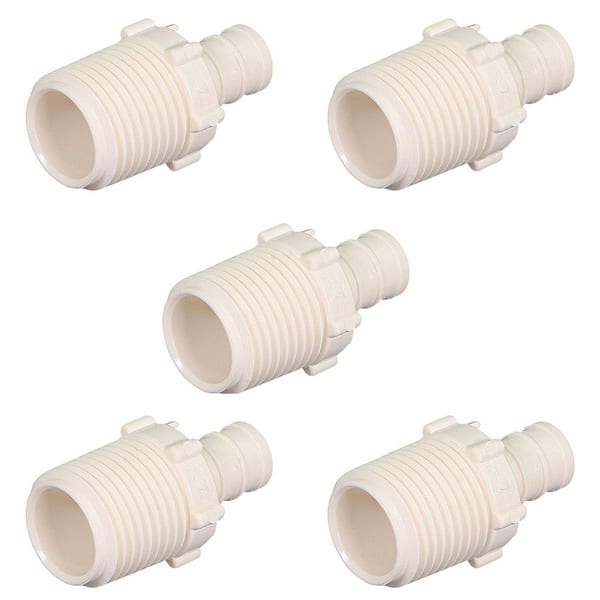 PLUMBFLEX 1/2 in. Plastic PEX Poly Alloy Adapter PEX x MPT Barb Pipe Fitting (5-Pack)