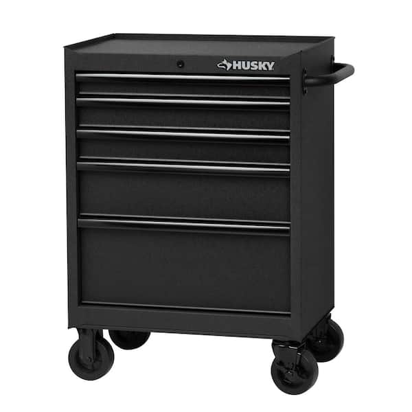 Husky 27 in. W x 18 in. D 5-Drawer Blue Rolling Tool Cabinet
