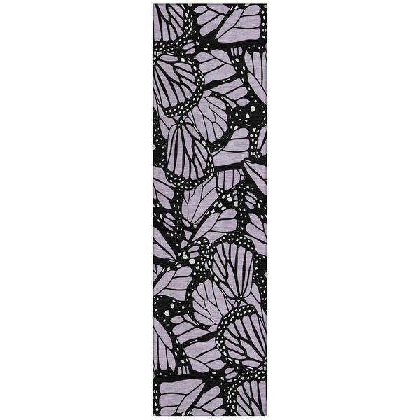 Chantille Machine Washable Indoor/Outdoor Abstract ACN2846 Lavender 2 ft. x 7 ft. Runner Rug