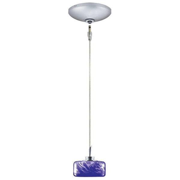 JESCO Lighting Low Voltage Quick Adapt 4 in. x 100 in. Blue Frit Pendant and Canopy Kit