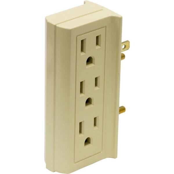 GE 6-Outlet Side Access Adapter, Light Almond