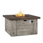 Noble House Deacon 56 in. x 18.75 in. Rectangular Concrete Propane Fire ...