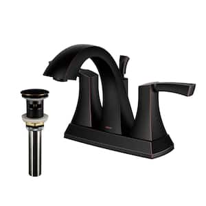 Randburg Centerset 2-Handle 2-Hole Bathroom Faucet with Matching Pop-up Drain in Oil Rubbed Bronze