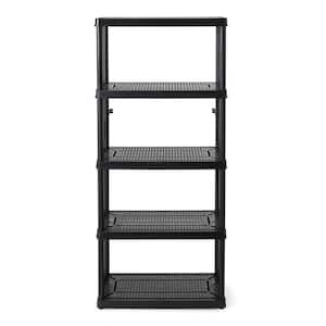 Black 5-Tier Plastic Garage Storage Shelving Unit (32 in. W x 72 in. H x 14 in. D)