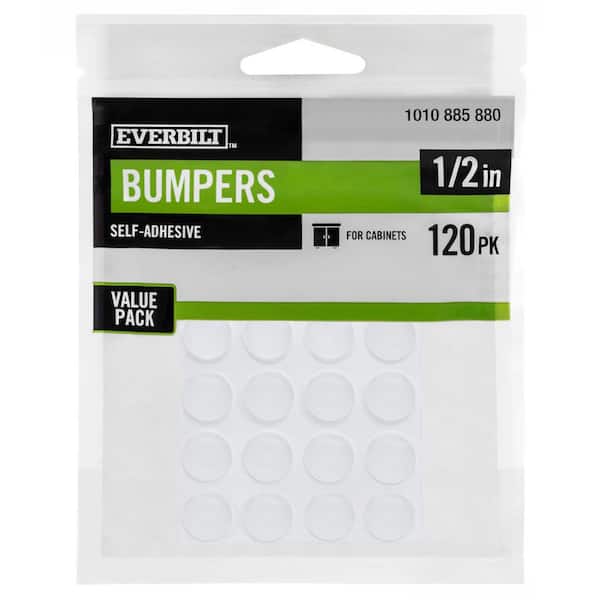 1/2 in. Clear Self-Adhesive Round Bumper (120-Pack)