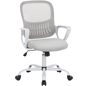 Mesh Back Adjustable Height Ergonomic Computer Office Chair in Grey with Comfy Arms