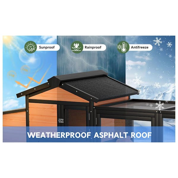 106 in. L x 26 in. Large Wooden Chicken Coop with Nesting Box Poultry Cage Dog House Rabbit Pet Supplies