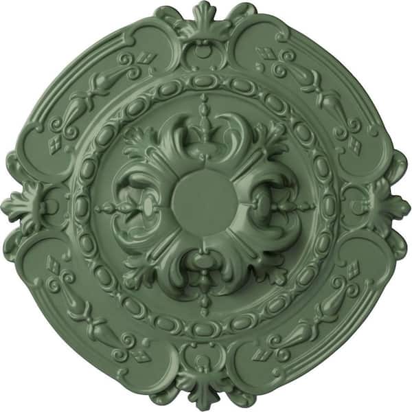 Ekena Millwork 1-3/4" x 16-3/8" x 16-3/8" Polyurethane Southampton Ceiling, Hand-Painted Athenian Green