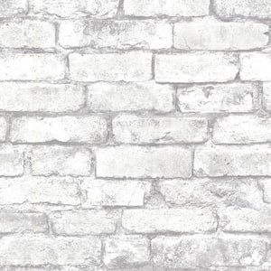 Debs White Exposed Brick Paper Strippable Roll (Covers 56.4 sq. ft.)