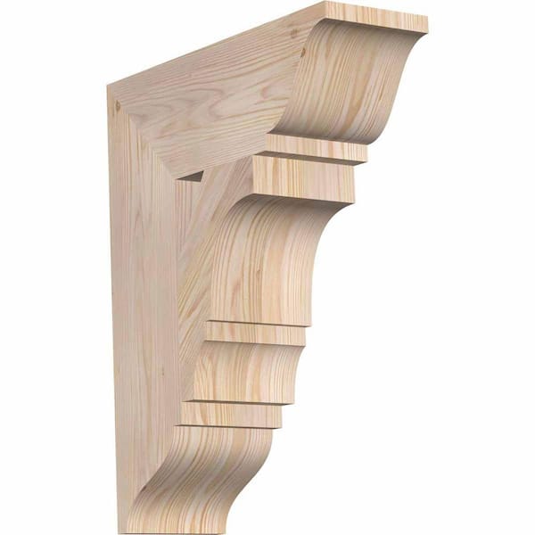 Ekena Millwork 5.5 in. x 22 in. x 18 in. Douglas Fir Balboa Traditional Smooth Bracket