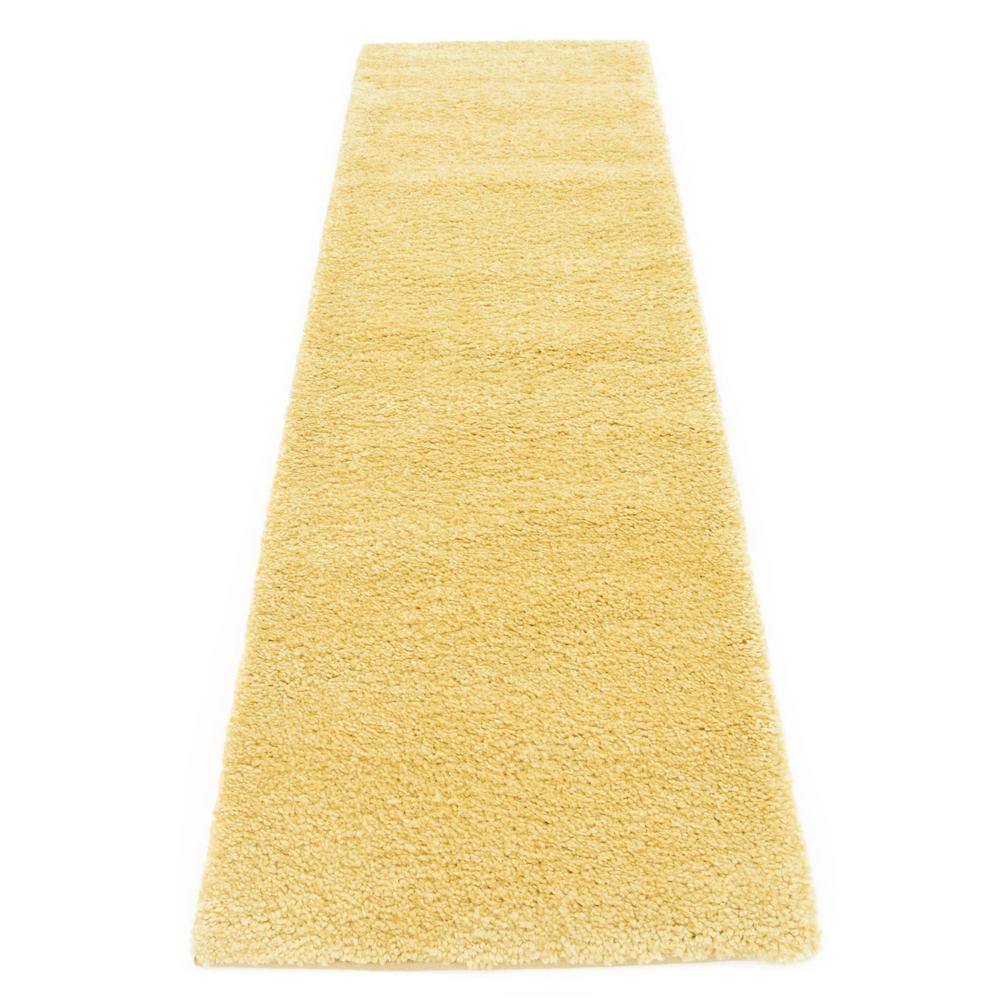 Yellow Shag Synthetic Indoor Runner Rug
