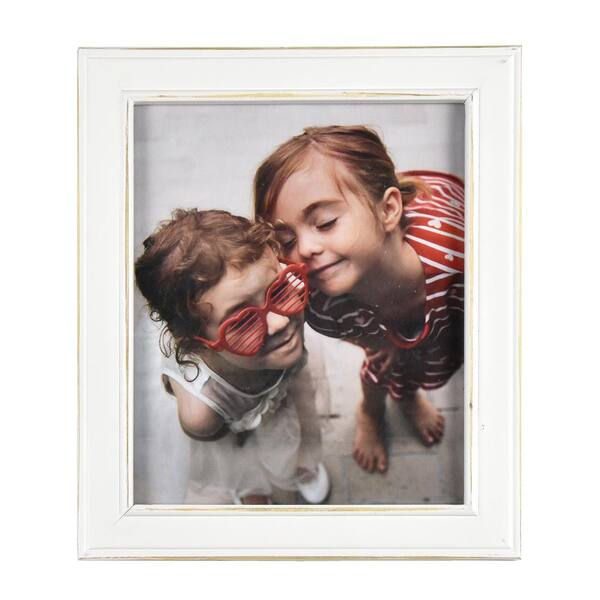 Fetco Longwood Rustic White 8 in. x 10 in. Picture Frame