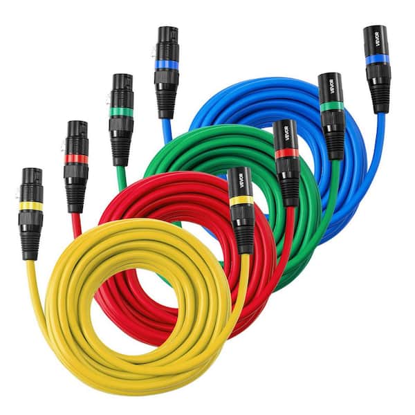 XLR Cable 25 ft. 4 Pack, Shielded Balanced DMX Male to Female Microphone Cables, 3-Pin XLR Mic Speaker Cord Wires