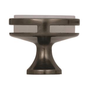 Oberon 1-3/8 in (35 mm) Diameter Gunmetal/Frosted Cabinet Knob