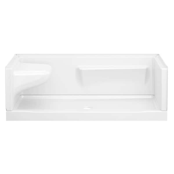 Classic 500 Left Seat Center Drain 32 in. x 60 in. x 20.88 in. Alcove Shower Kit with Shower Wall and Shower Pan