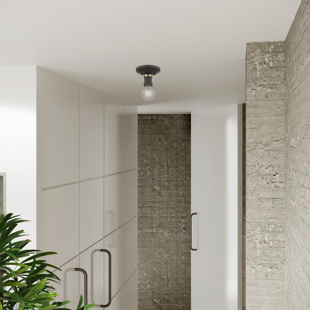 Lansdale Transitional 5" Flush Mount Light in Bronze/Antique Brass